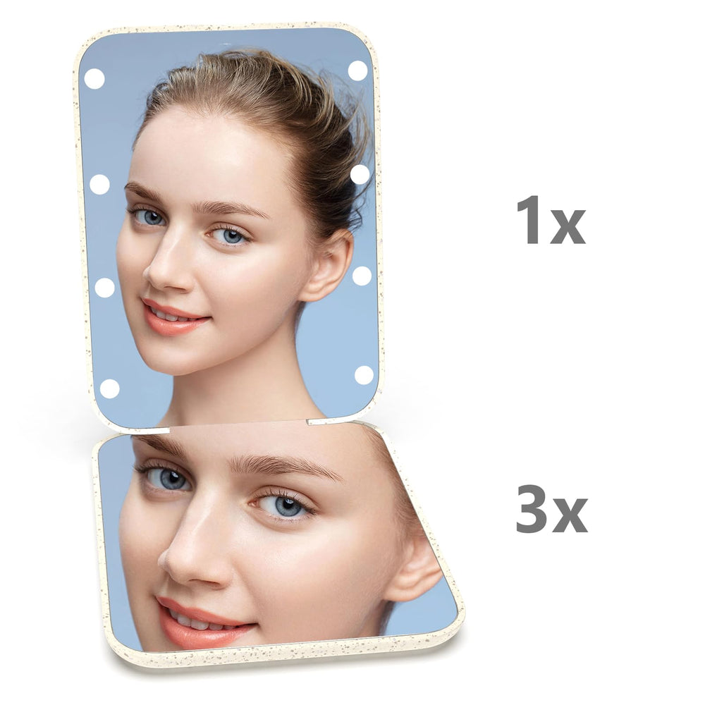 Kintion Wheat Straw Compact Mirror folded for compact storage
