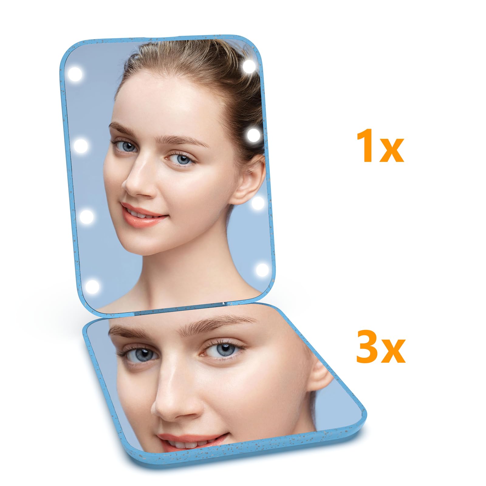 Kintion Gift-ready blue compact mirror ideal for birthdays and holidays.