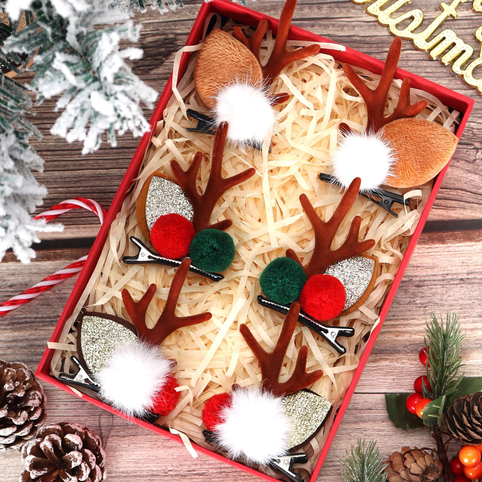KINYFY Christmas elk-barrette packaging ideal for gifting and store displays.