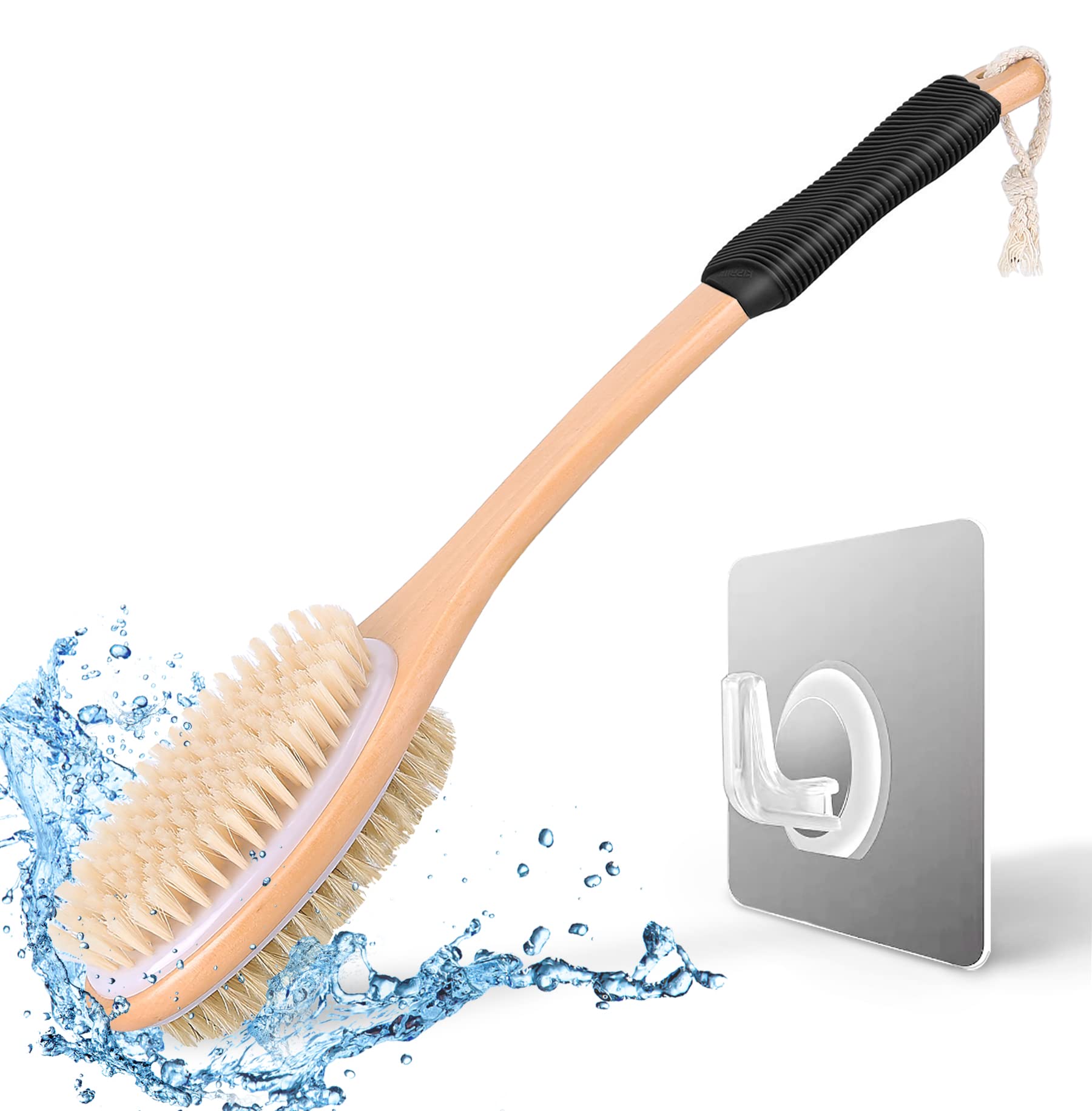 KIPRITII arc-handle back scrubber for easy reach and thorough cleansing
