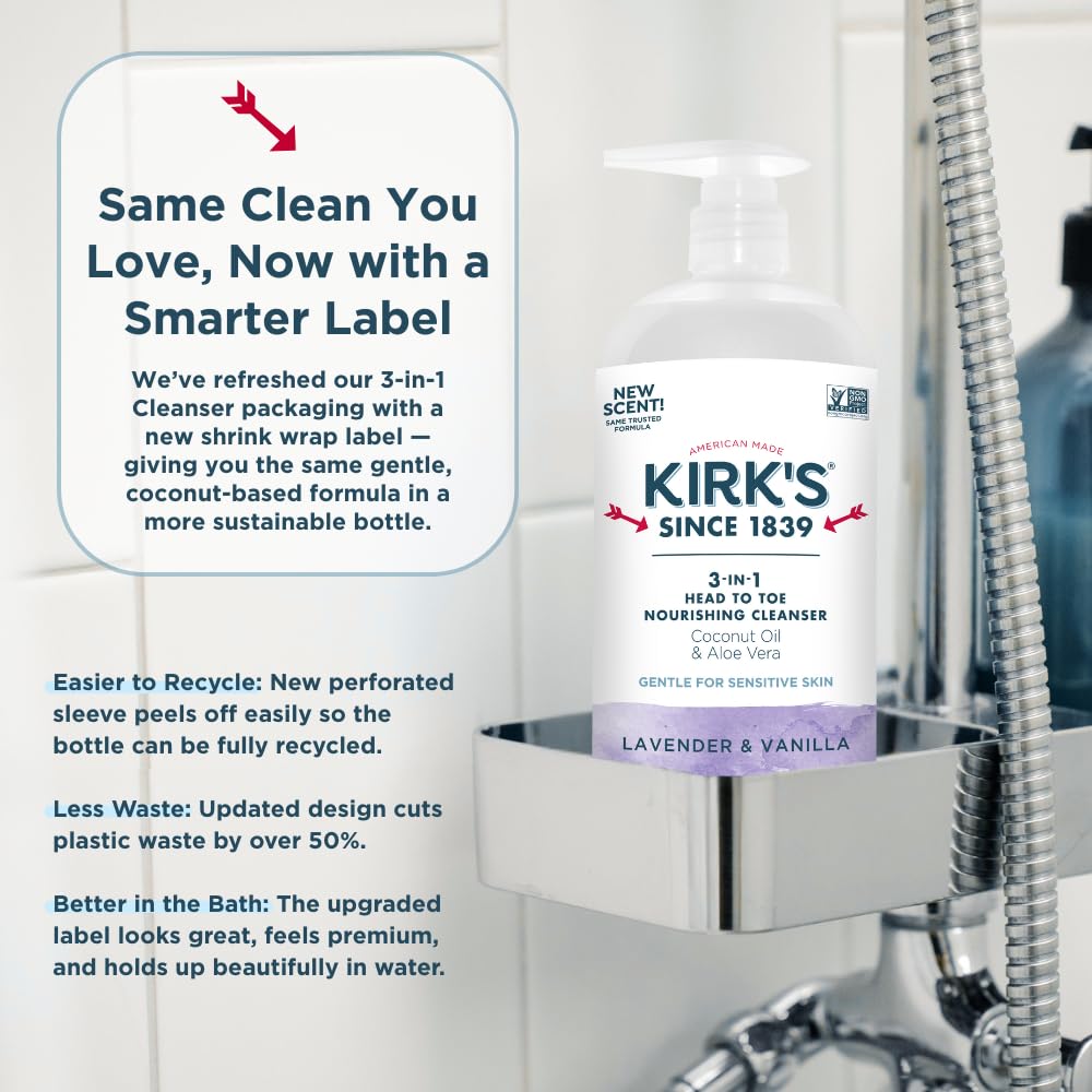 Kirk's 32oz pump bottle offers lasting value for busy households.
