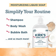 Family bathroom scene with 32 oz bottle supports daily family use