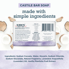 Kirk's Castile soap lather closeup, gentle moisturizing cleanse