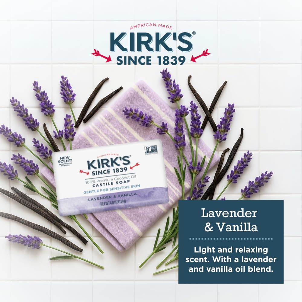 Kirk's Castile soap for sensitive skin, fragrance-free options