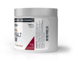 Kirkman epsom-salt-cream texture-closeup reveals creamy absorbable formula for skin comfort.