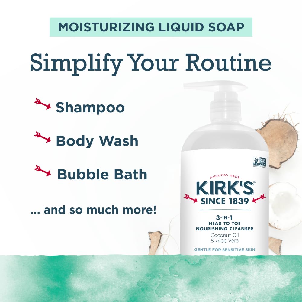 32 oz Kirk's pump bottle close-up highlighting value for families