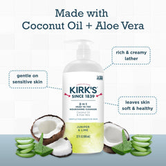Kirk's foamy lather close-up shows creamy texture ideal for quick showers.