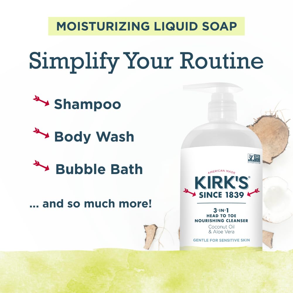Kirk's juniper lime scent bottle captures invigorating citrus notes during wash.