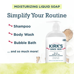 Kirk's juniper lime scent bottle captures invigorating citrus notes during wash.