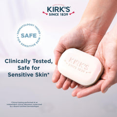 Lather shot from Kirk's soap shows mild, rich suds for cleansing.