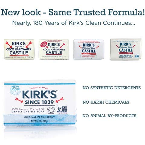 Kirk's fragrance-free castile soap ideal for baby and family care routines