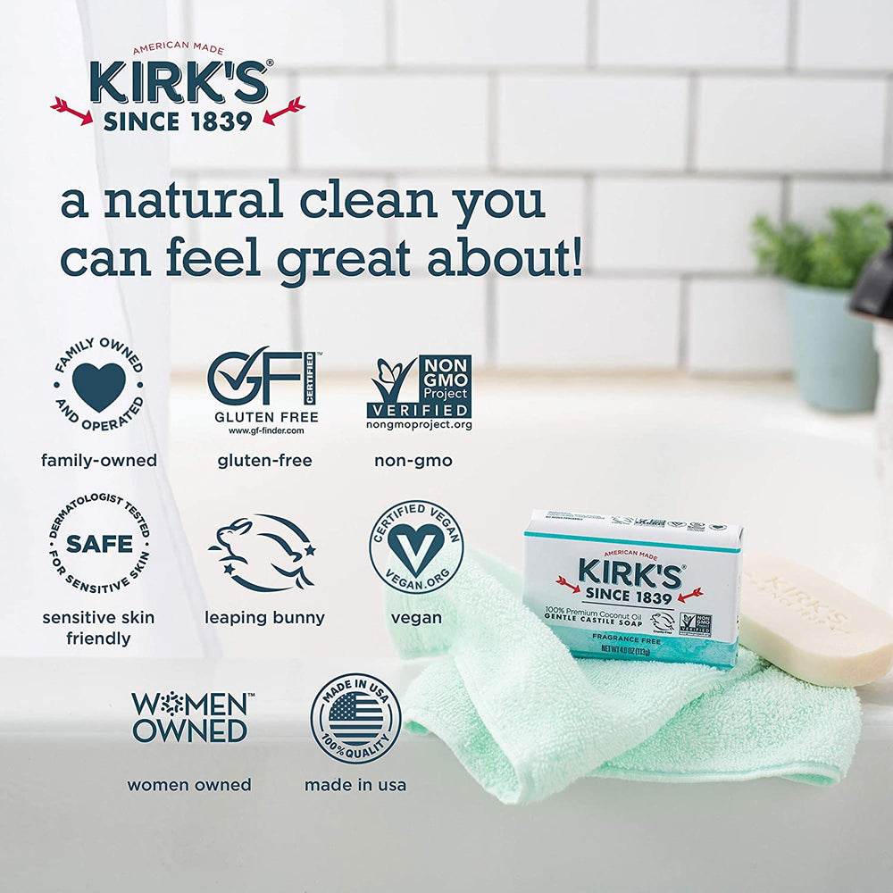 Kirk's hypoallergenic badge—safe option for sensitive skin users.