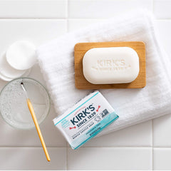 Kirk's fragrance-free label—no animal by-products and fragrance-free formula.