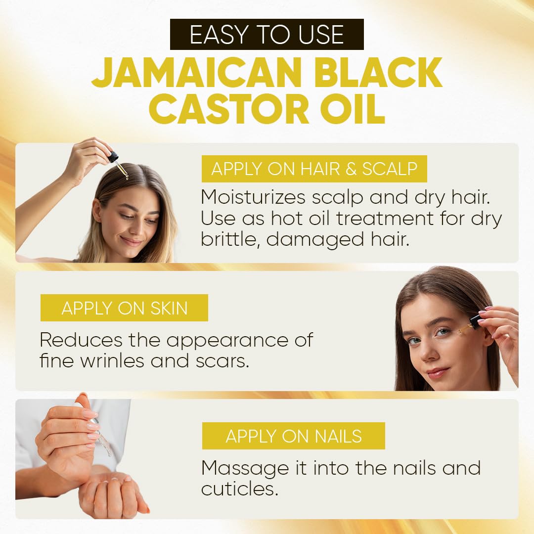 Kisii Jamaican Black Castor Oil bottle focusing on nails and cuticle care.