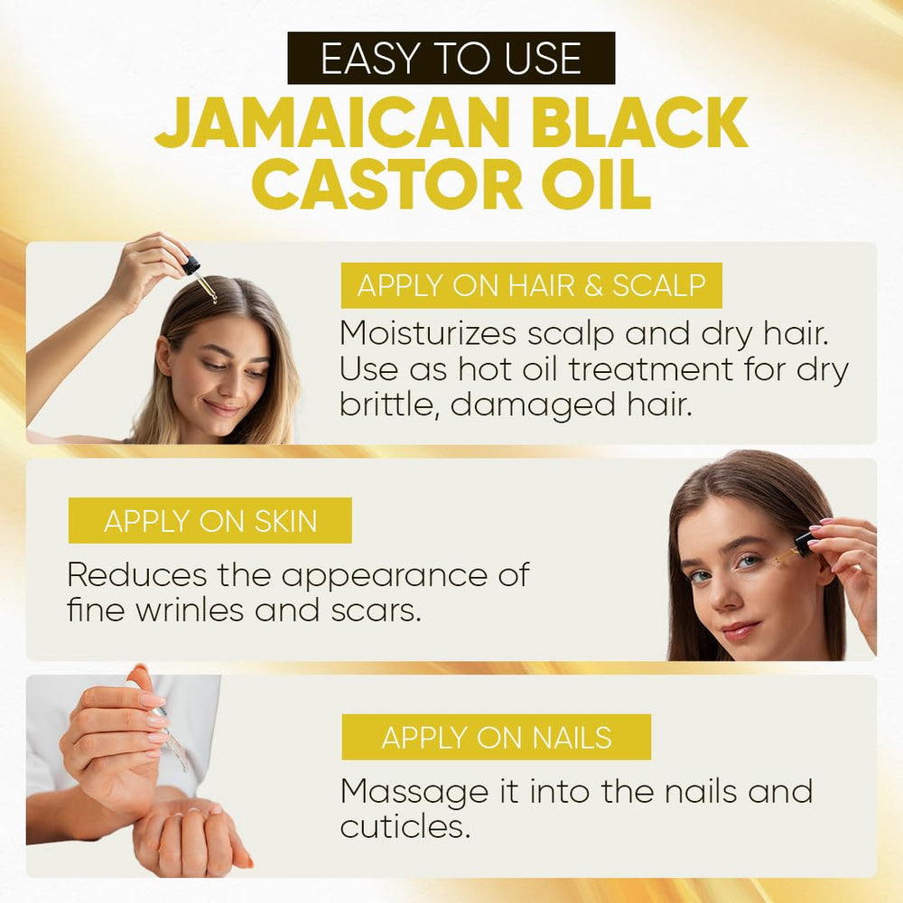 Kisii Jamaican Black Castor Oil bottle focusing on nails and cuticle care.