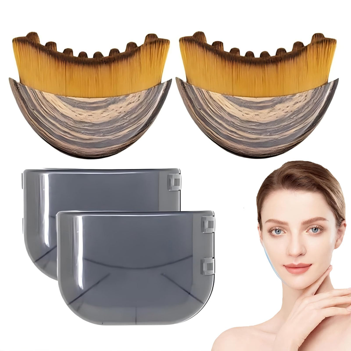 Kismiger brocha contorno linfatico rostro en mano para definir suavemente el contorno facial