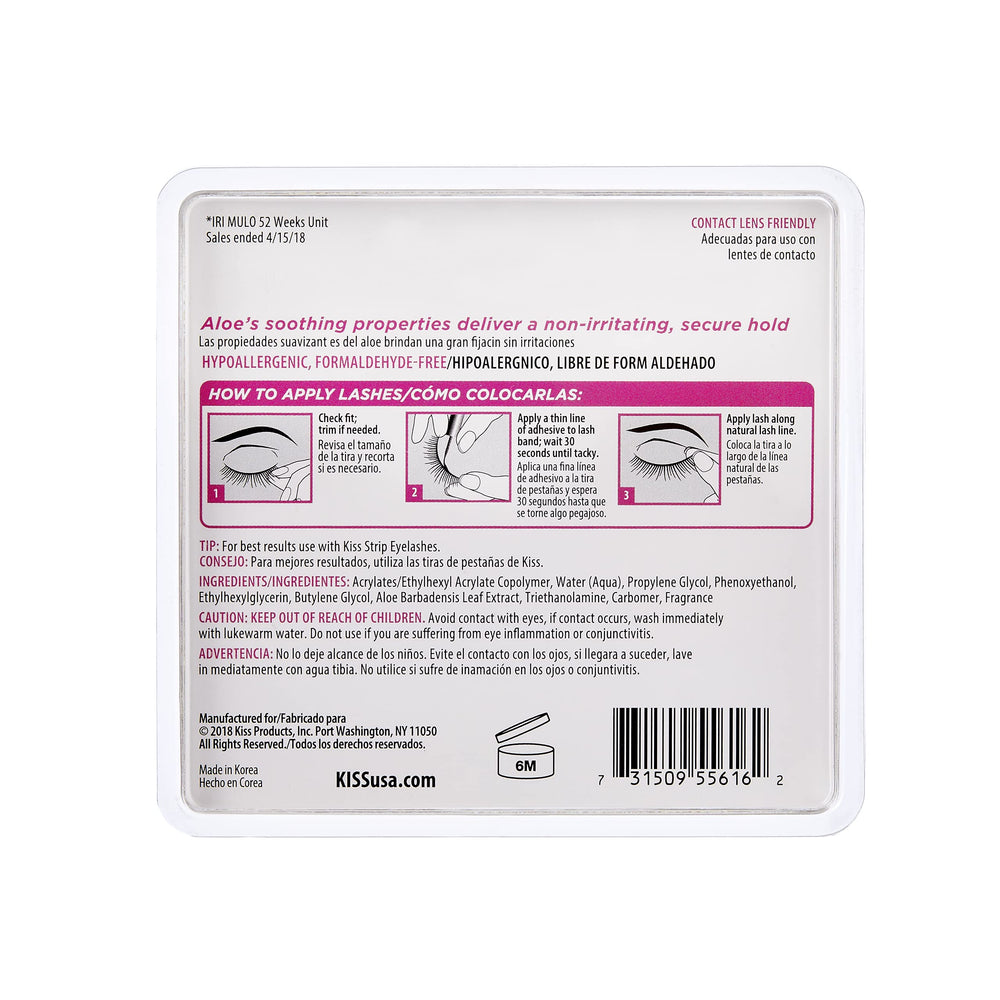 KISS brush applicator on the eyelash adhesive for precise, mess-free glue lines.
