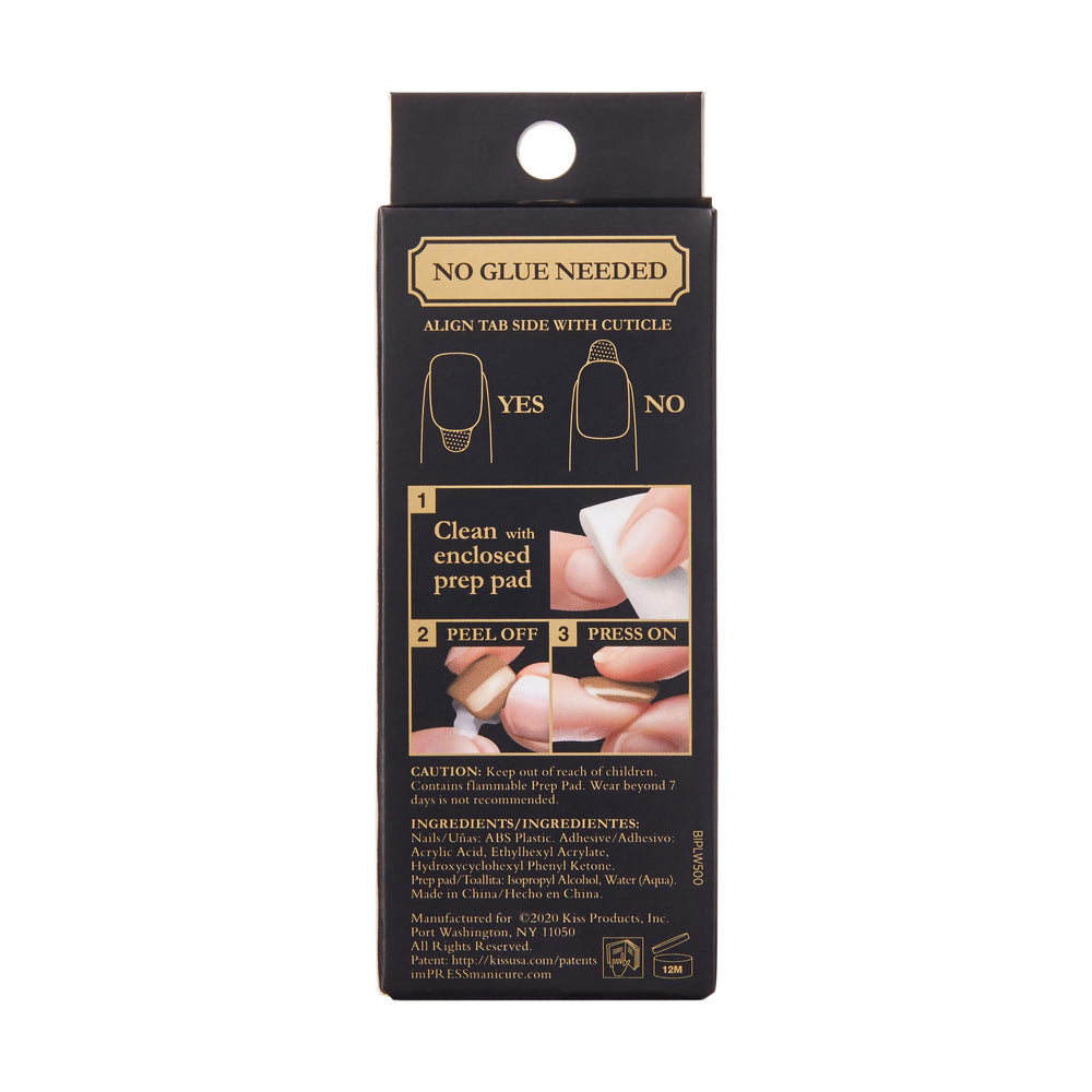 KISS imPRESS No Glue Pedi toes ready for an event with flawless polish.