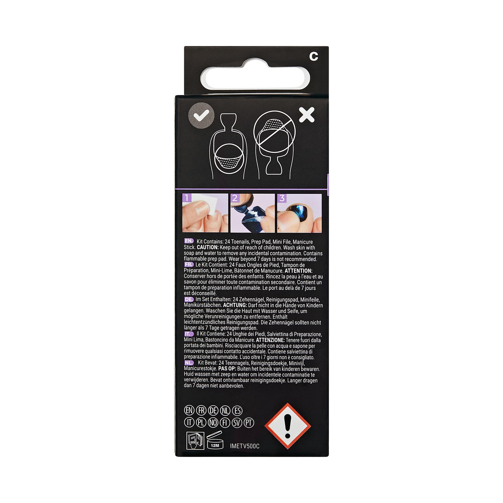 KISS imPRESS press-on pedicure offers easy removal with gentle care for natural nails.