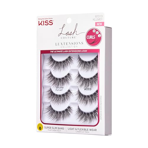 KISS Lash Couture LuXtensions Flat Lash technology close-up for seamless blend.