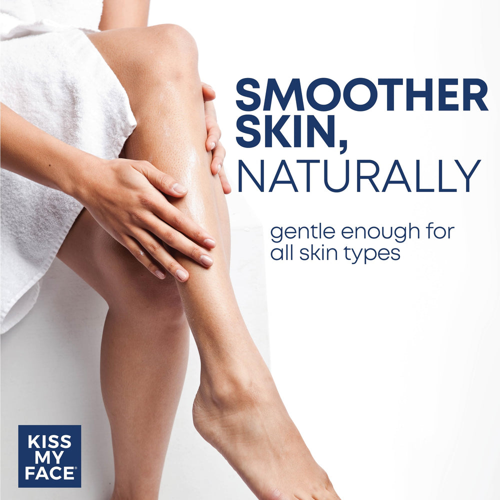 Kiss My Face Moisture Shave ingredients coconut olive oil nourish and cleanse.