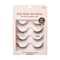 KISS The New Natural Wide Slacks 4-pair pack shown for versatile 12mm lashes