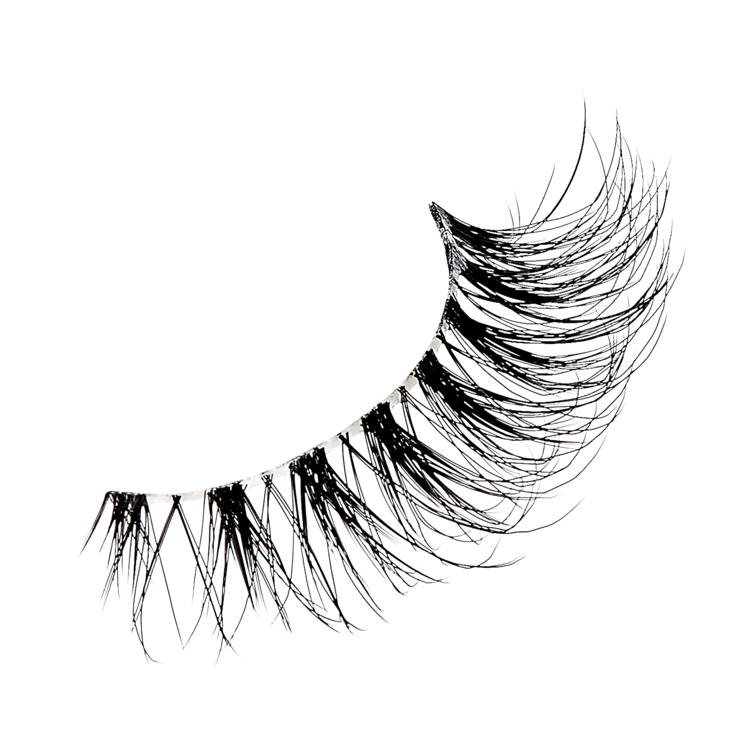 Detail reveals uneven sparse lash distribution for a natural, imperfect pattern