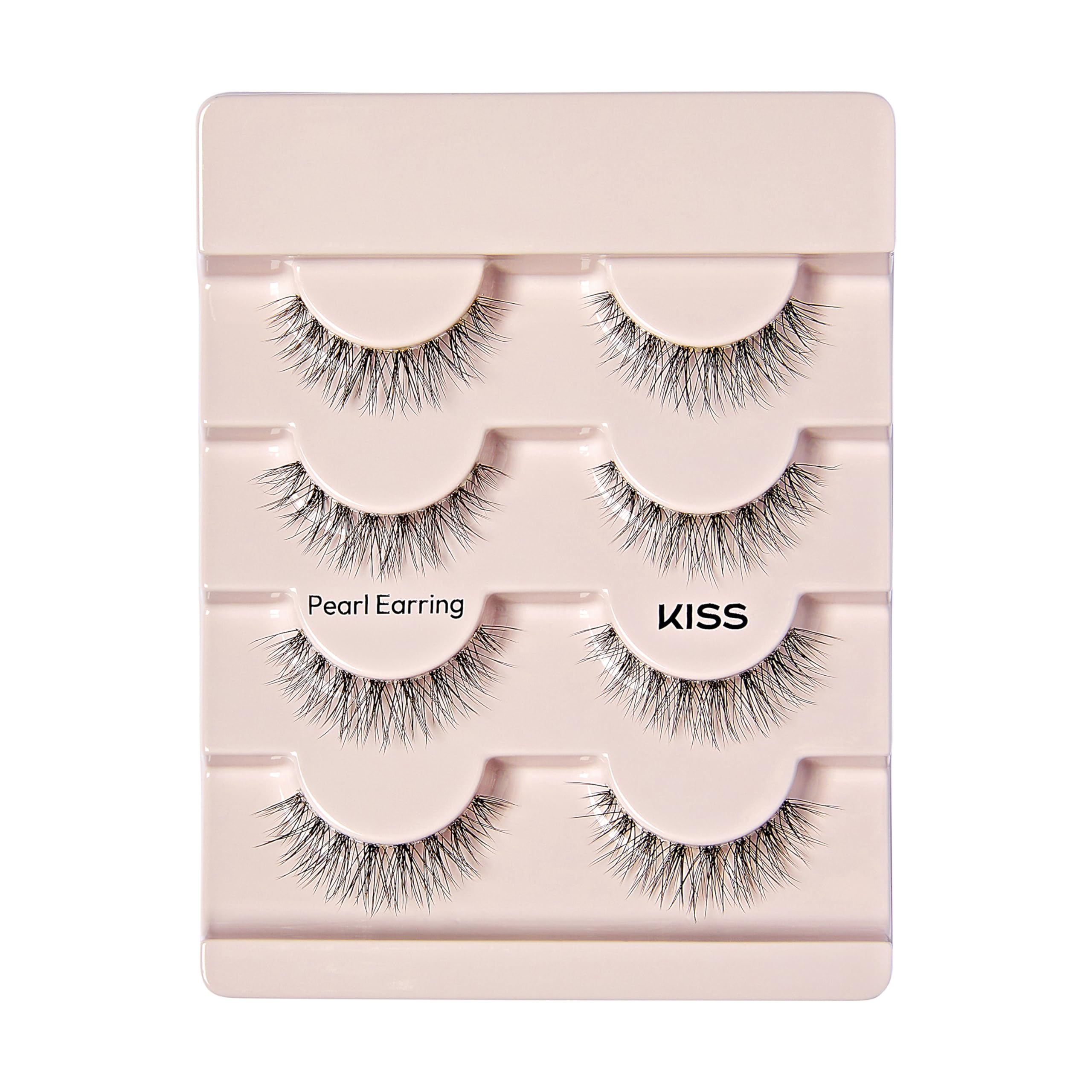 KISS Pearl Earring half-lash clusters offer quick, natural enhancement.