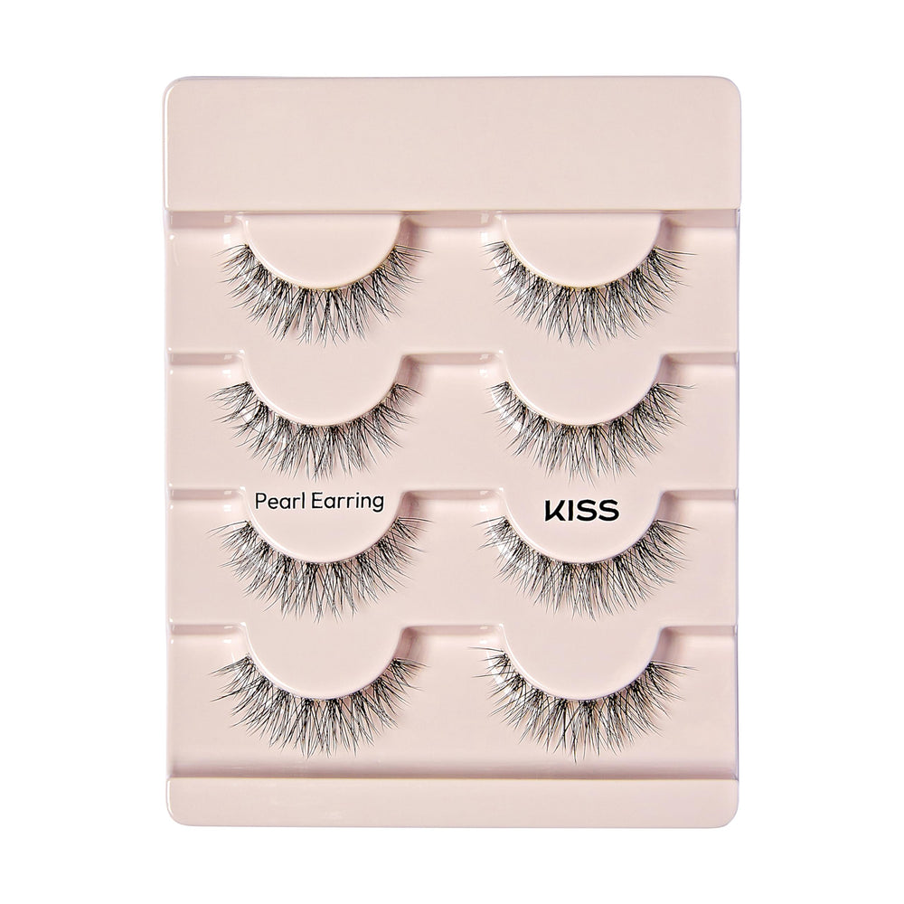KISS Pearl Earring half-lash clusters offer quick, natural enhancement.