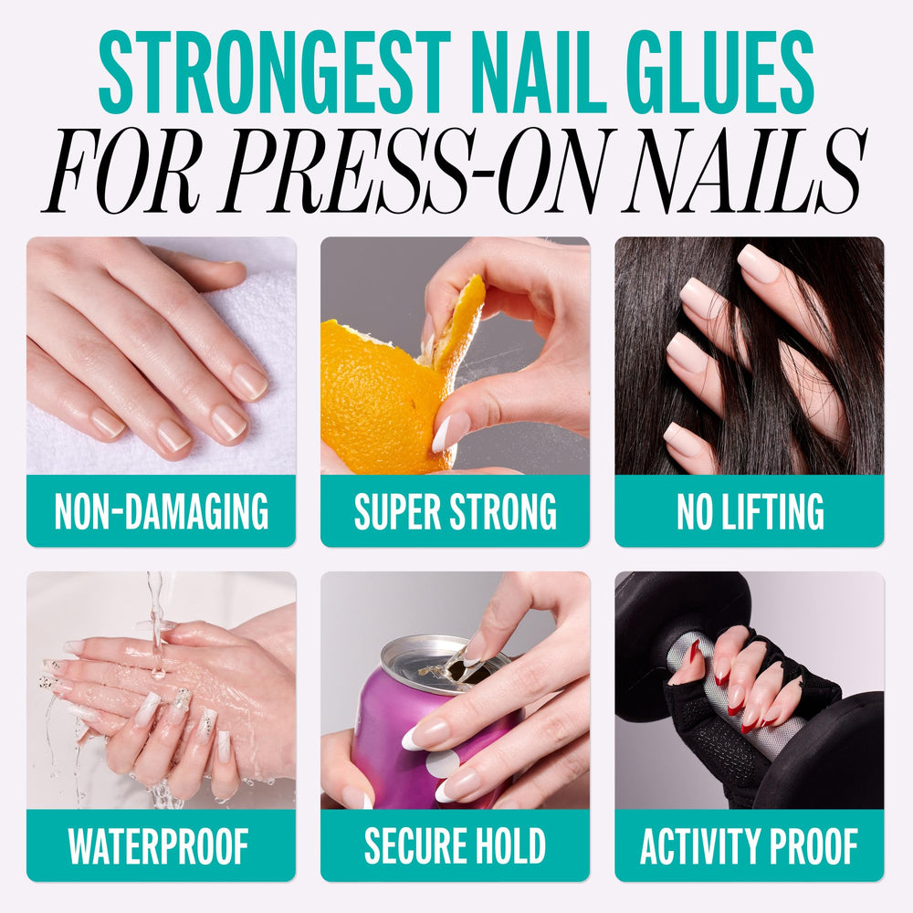 KISS lifestyle hand shot wearing press-ons showing polished look and durability benefit