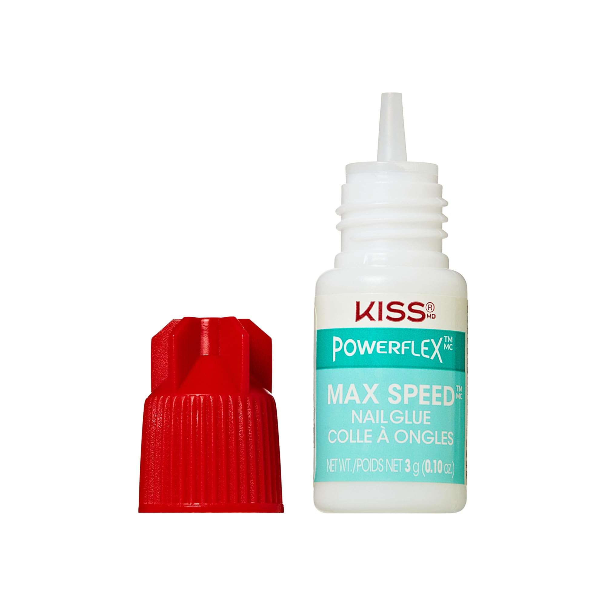 KISS glue applied to press-on nail during application for secure long-lasting wear benefit