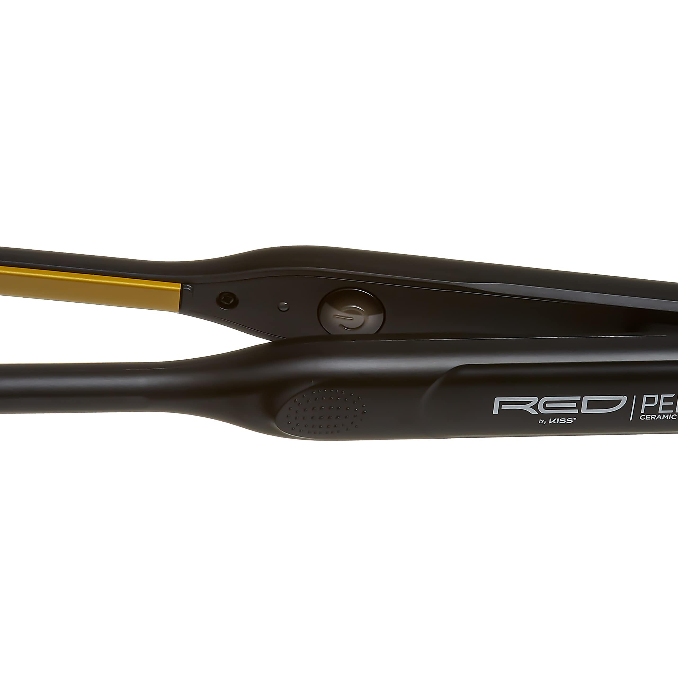 Kiss Red by Pencil Flat Iron moisture-preservation in close-up view.