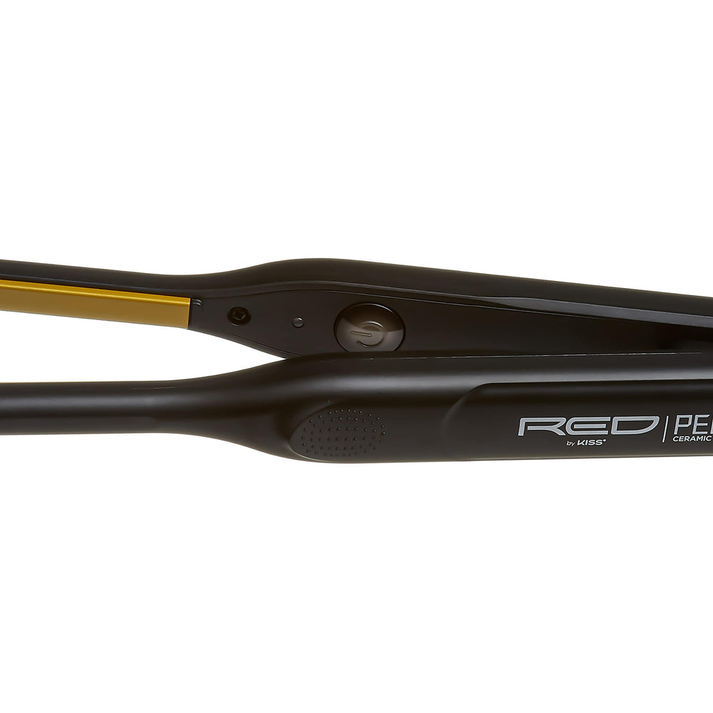 Kiss Red by Pencil Flat Iron moisture-preservation in close-up view.