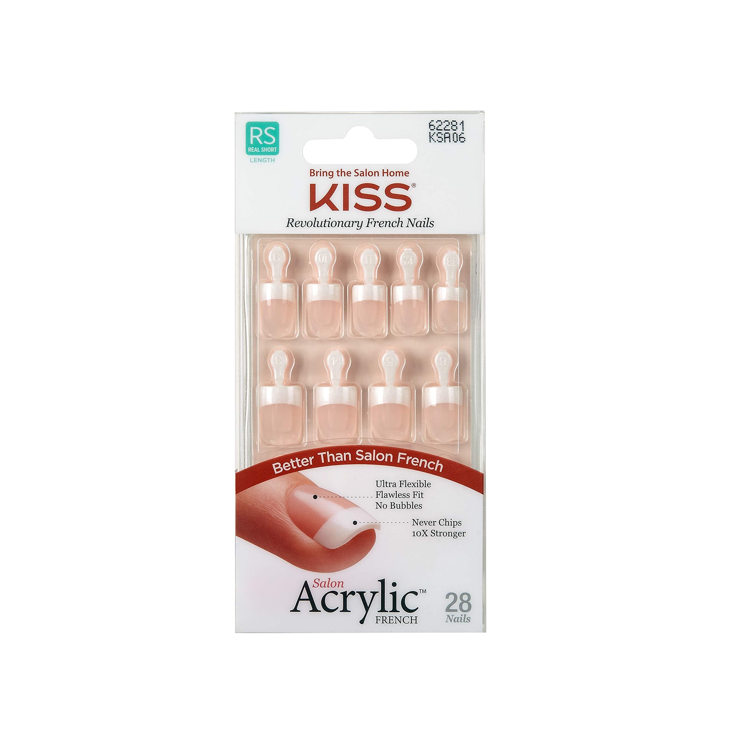 Kiss Pet Peeve Real Short nails spread shows 14 sizes for precise fit.