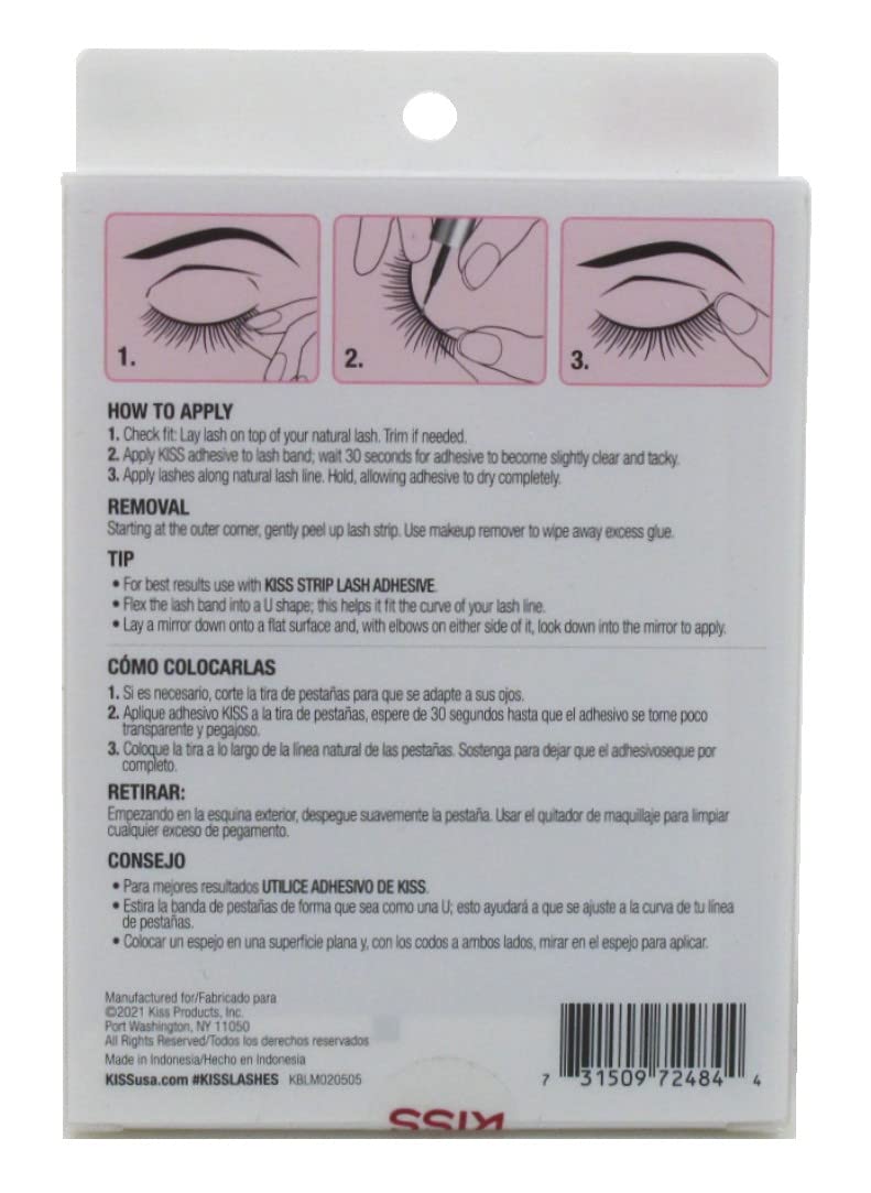 Kiss So Wispy Pompadour Lashes full set reveals three packs with voluminous curl.