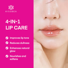 KissBea Lip Lightening swatch-arm highlights color evenness and hydration.