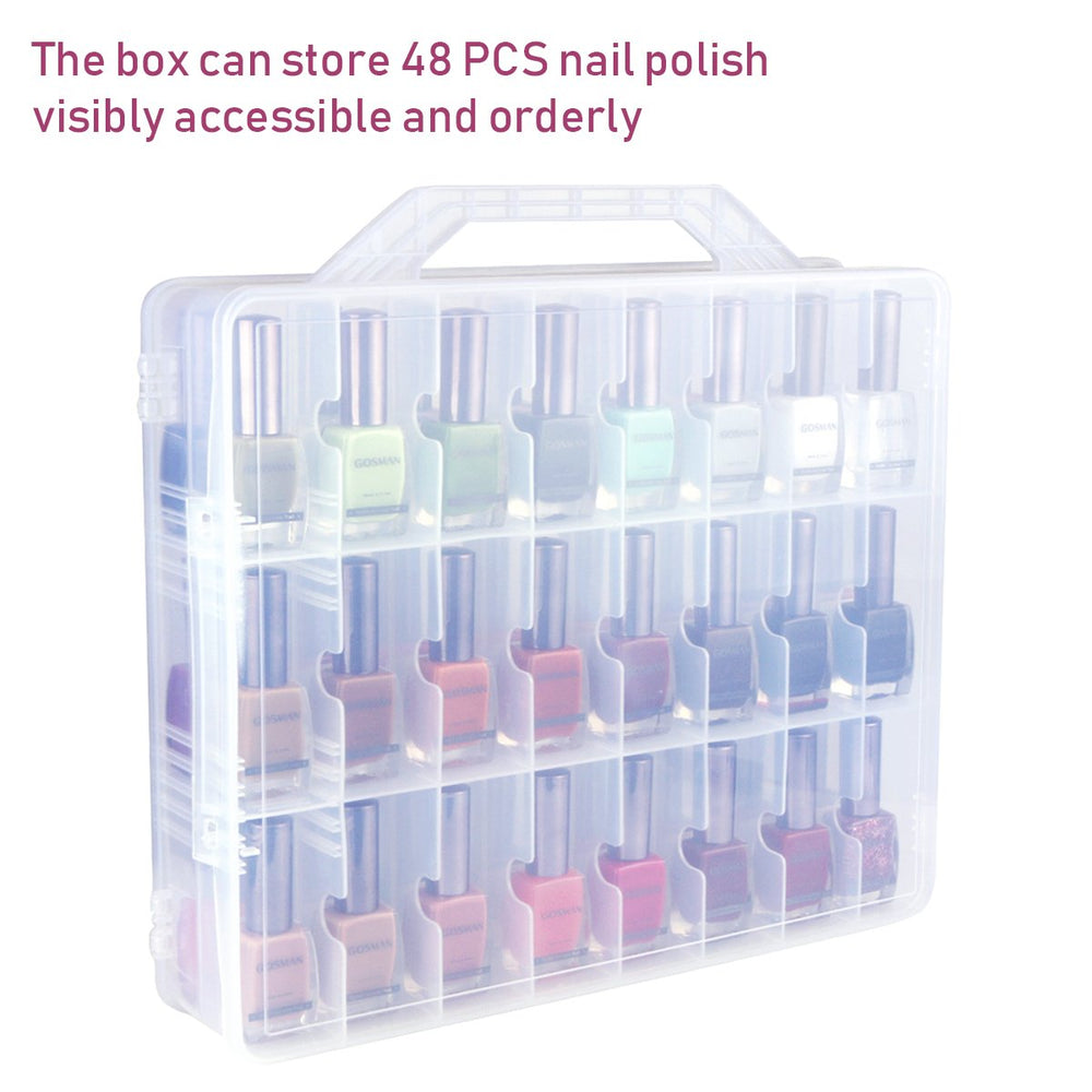 Kissbuty nail polish organizer adjustable dividers demonstrates flexible spacing for tools