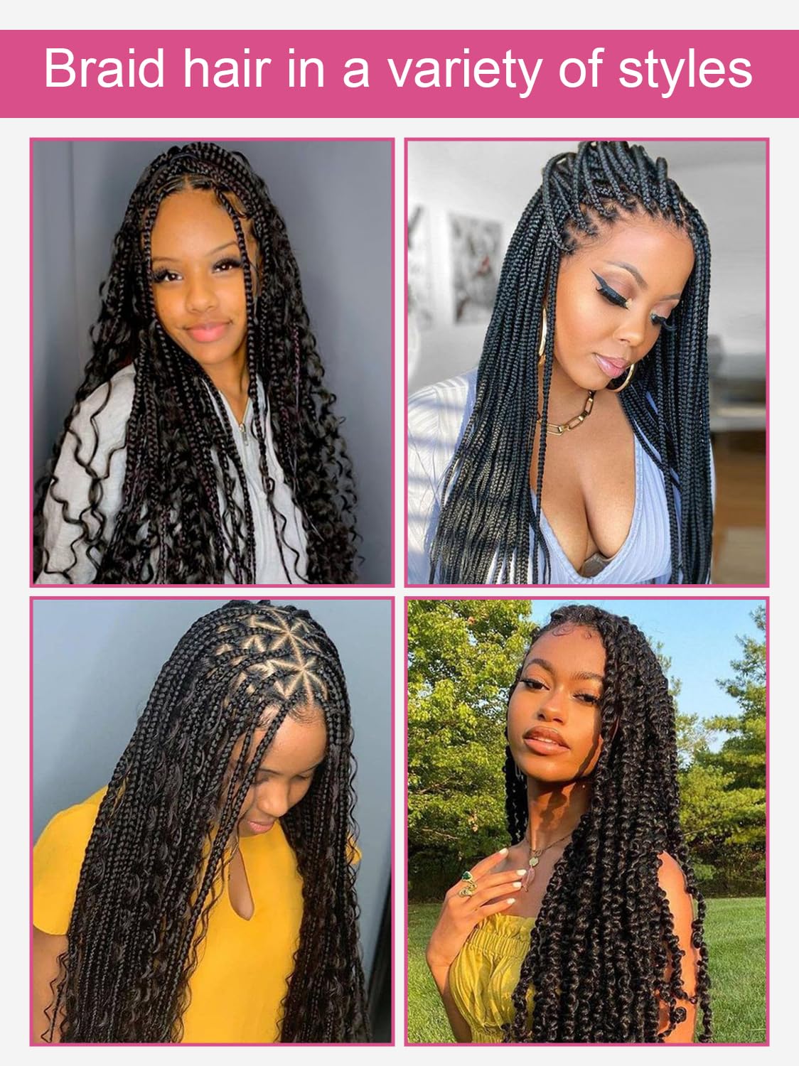 KISS HAIR no-weft bulk pack emphasizes natural braid look for seamless styles.