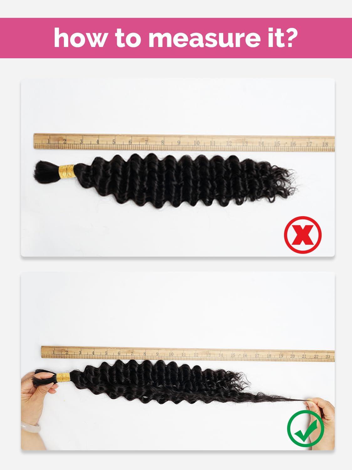 KISS HAIR Brazilian virgin deep wave hair close-up highlights soft elastic texture.