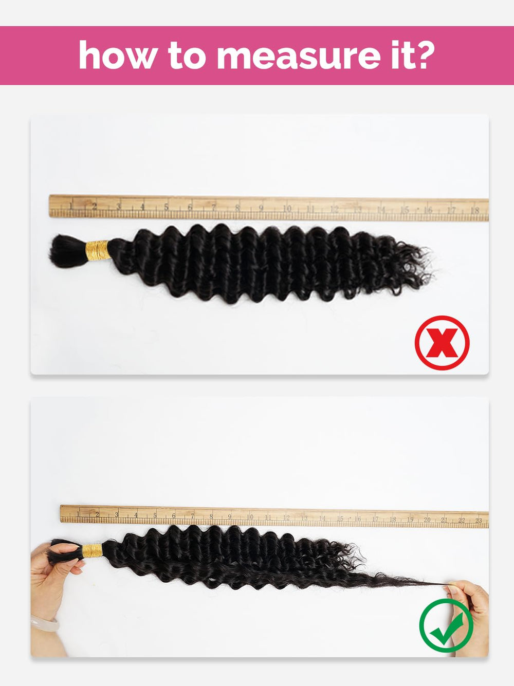 KISS HAIR Brazilian virgin deep wave hair close-up highlights soft elastic texture.
