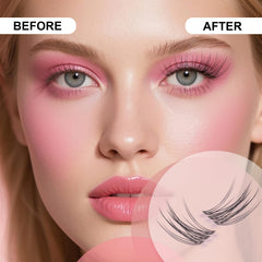 Kisslily DIY natural eyelash extension kit contents including lashes, glue, and remover