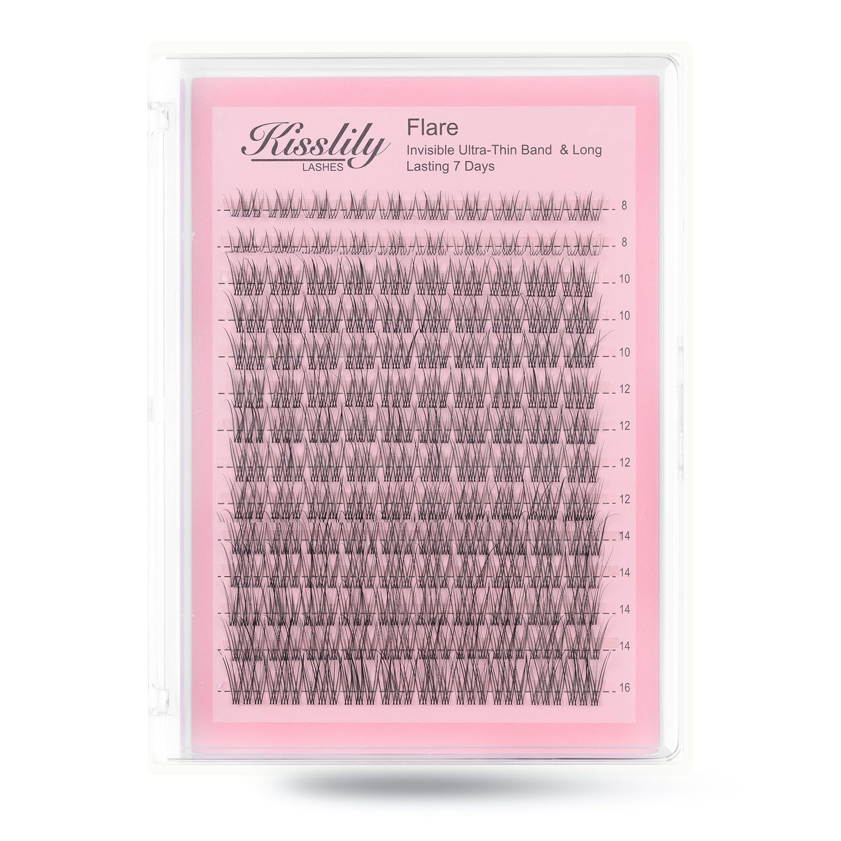 Kisslily Flare Lashes invisible-band closeup natural-looking lashes