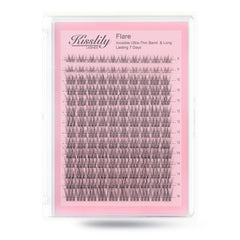 Kisslily Flare Lashes invisible-band closeup natural-looking lashes