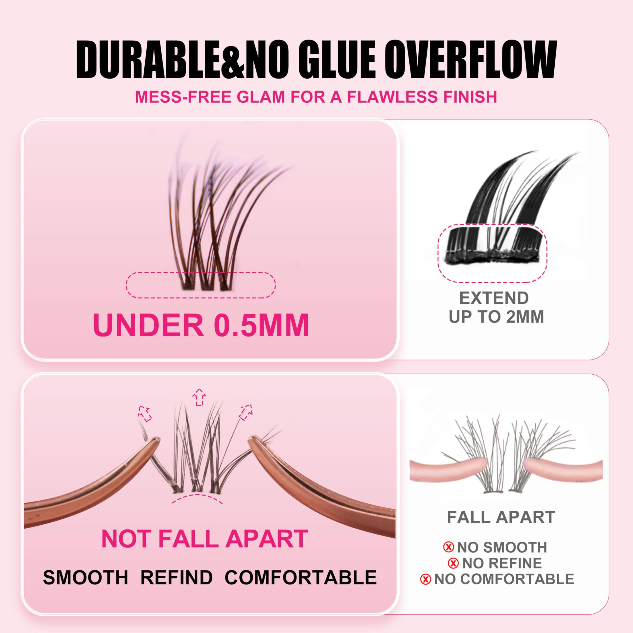 Kisslily Plume Brown Lashes beginner-friendly packaging for easy at-home use.
