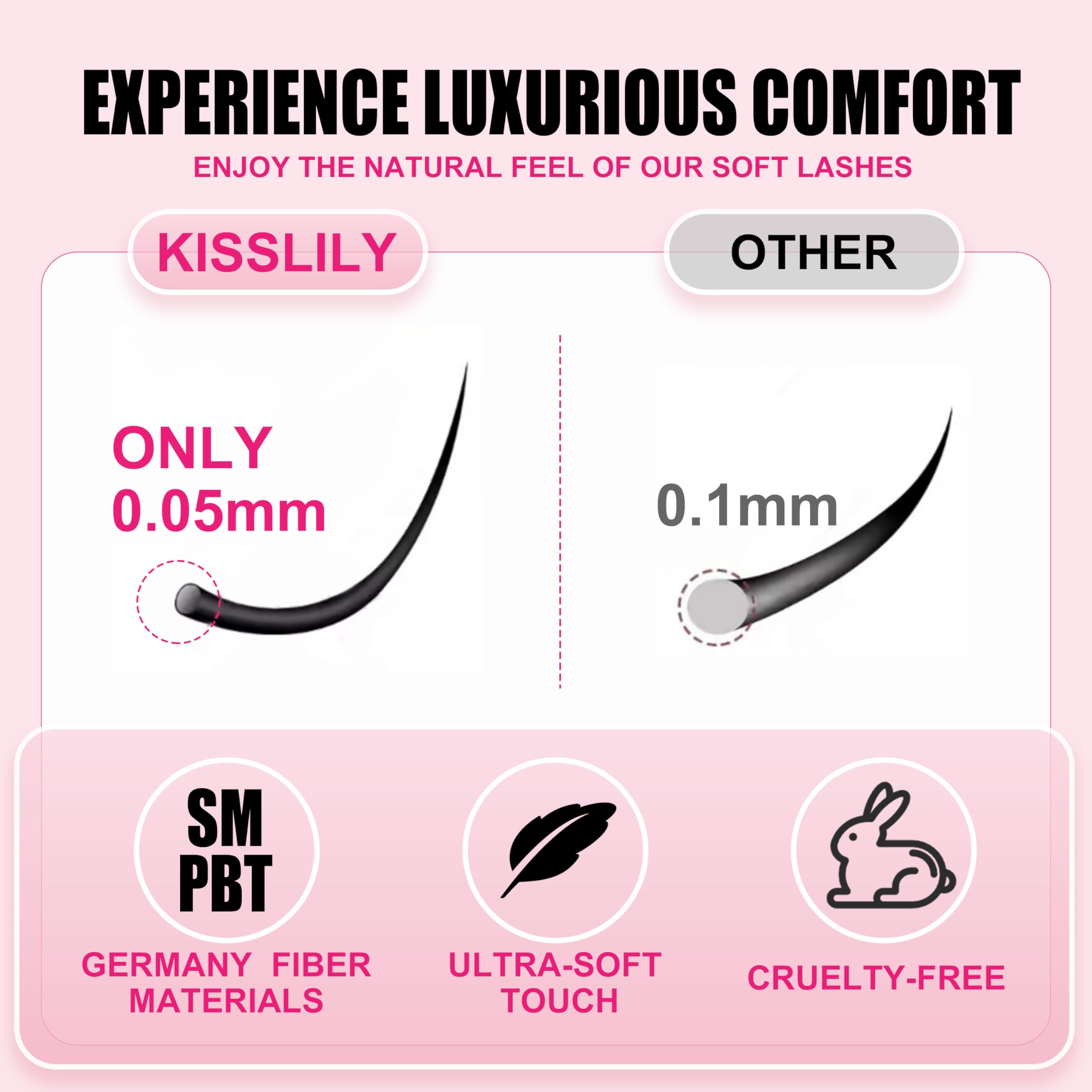 Kisslily Plume Brown Lashes natural eyelash clusters for a light, airy look.