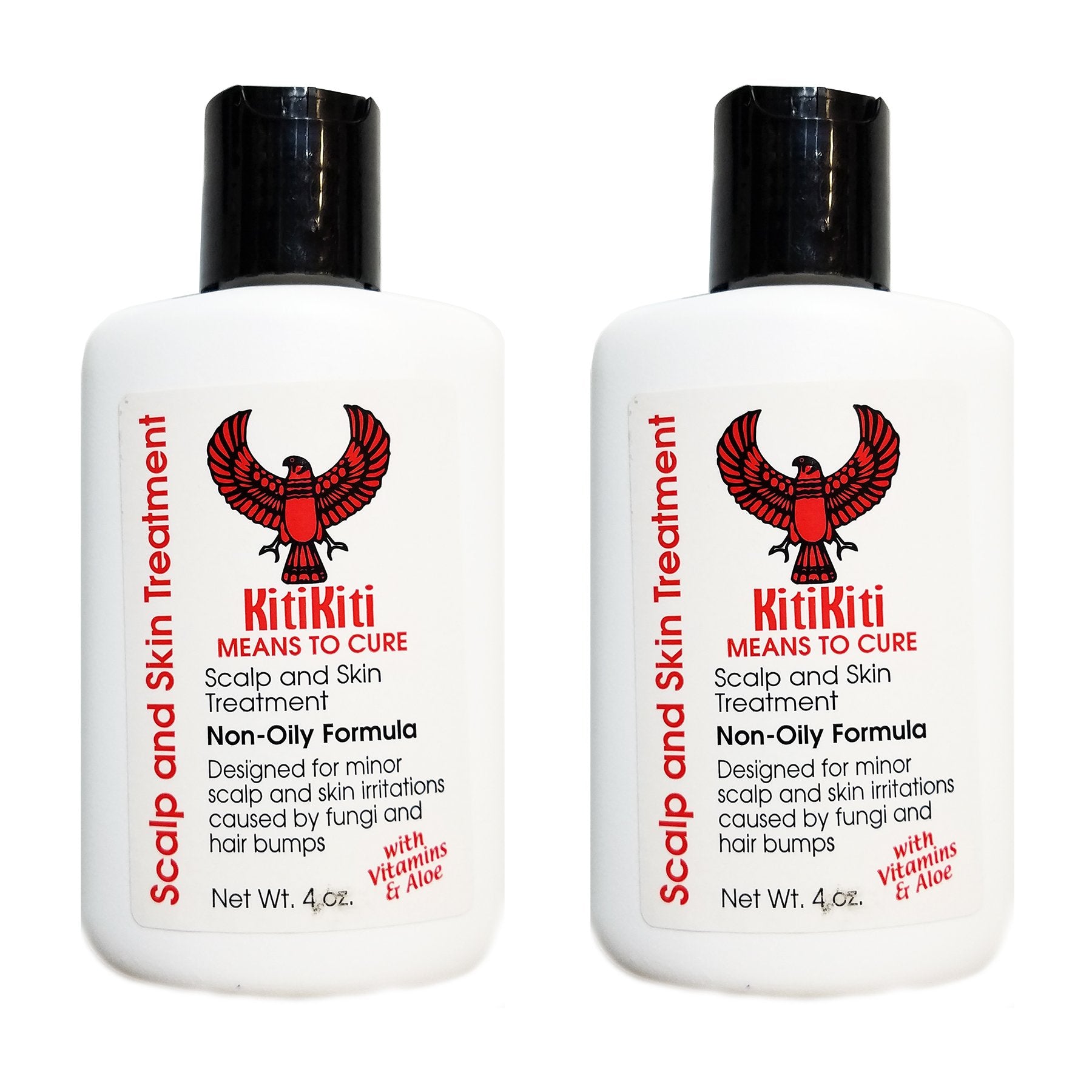 Kitikiti scalp and skin treatment bottle 2-pack provides a non-oily formula for refreshed scalp care.