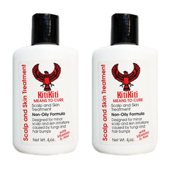 Kitikiti scalp and skin treatment bottle 2-pack provides a non-oily formula for refreshed scalp care.