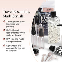 Kitsch 11-piece mini 0.35oz jars for creams and serums on travels.