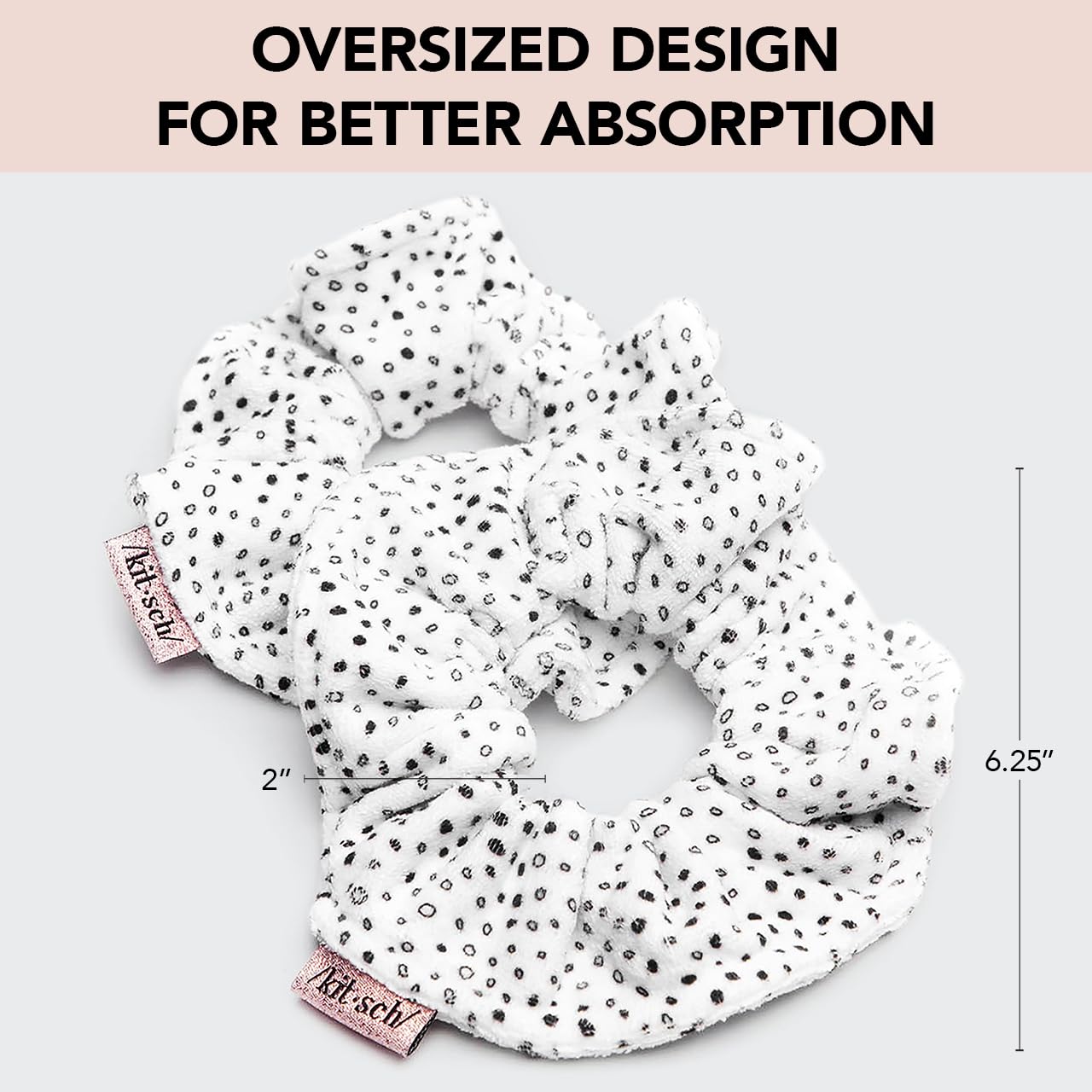 Kitsch two-pack microfiber scrunchie demonstrates convenient spare for home or travel.