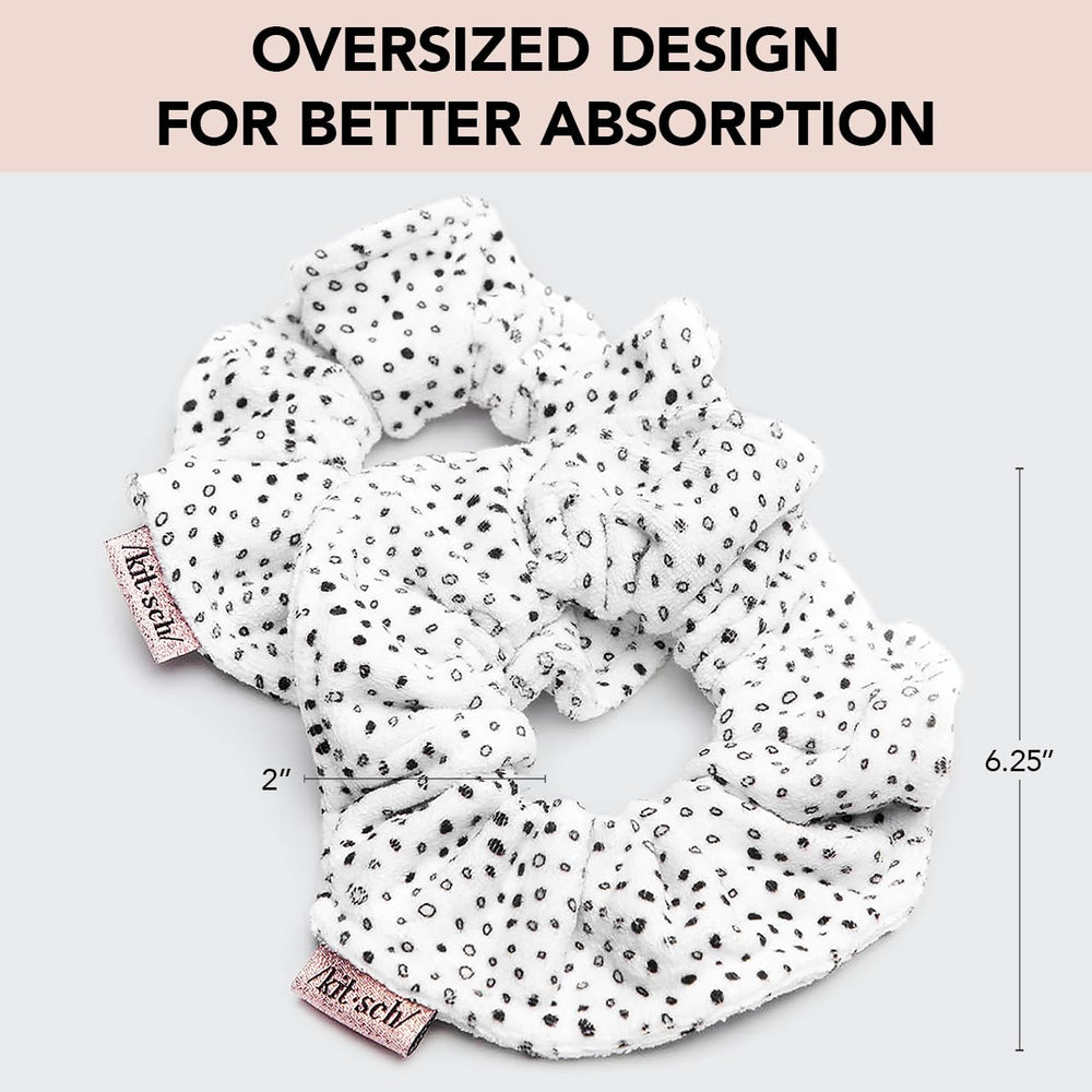 Kitsch two-pack microfiber scrunchie demonstrates convenient spare for home or travel.
